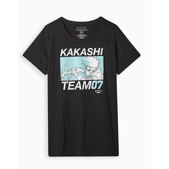 Torrid 2 (2X 18/20) Naruto Kakashi Team 07 Anime Punk Gothic Graphic Tee TShirt - Picture 2 of 3